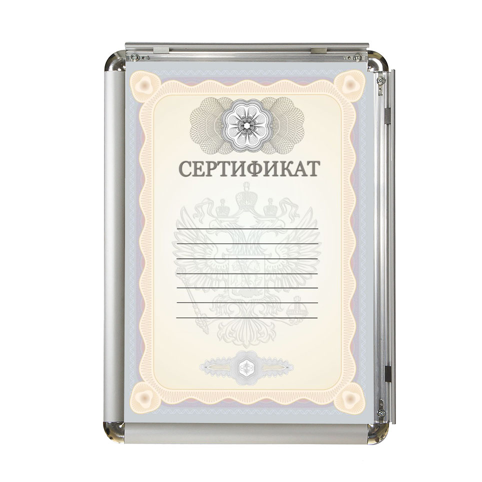 Рамка для сертификата click ПК-25 с декоративным уголком - фото, изображение, картинка